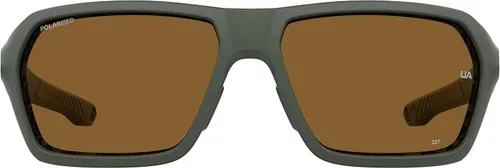 Vista 3 de Under Armour UA Recon - Lentes de sol cuadrados polarizados para hombre, color verde mate, 2.520in, 0.591in, Verde mate