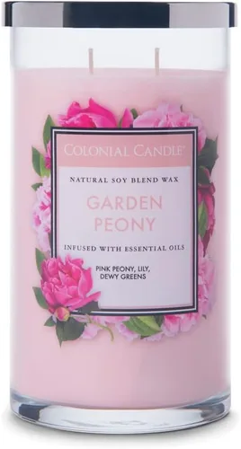Vista 9 de Colonial Candle - Vela perfumada de frasco con aroma a agua de coco, colección clásica de cilindros, 2 mechas, azul, 19 onzas - hasta 120 horas