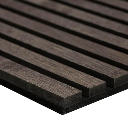 Vista 8 de MSI Paquete de 4 paneles de pared de listones de madera acústica para decoración de interiores, paneles de madera acanalados 3D que absorben
