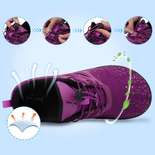 Vista 4 de L-RUN Zapatos de agua para hombre y mujer, zapatos de agua para senderismo, secado rápido, calcetines acuáticos para natación, buceo, caminar