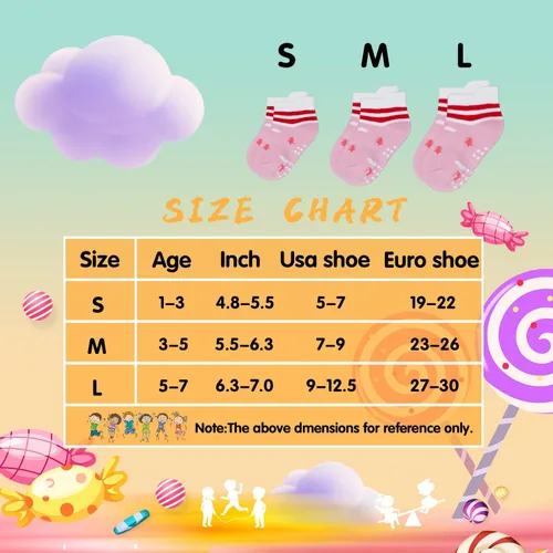 Vista 5 de 12 pares de calcetines antideslizantes para niños de 1-33-55-7 años