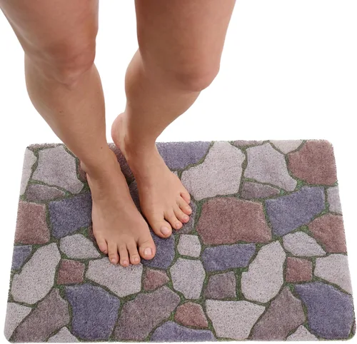 Vista 10 de Enkosi Alfombra de ducha antideslizante Loofah para suelos de ducha, bañera, baños, zonas húmedas, alfombrilla de baño acolchada con agujeros