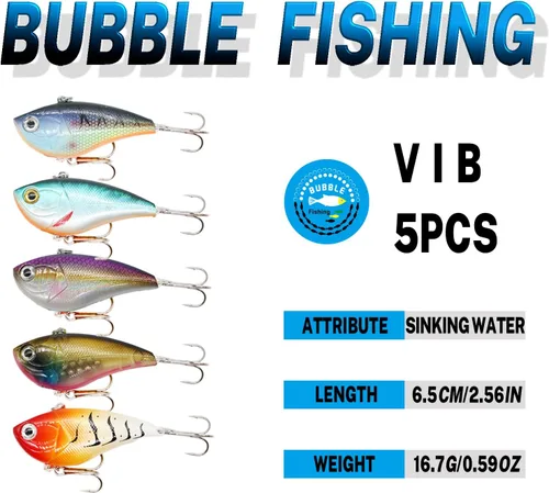 Vista 4 de Juego de señuelos de pesca Minnow Crankbaits Cebo de saltamontes Cebo de varias etapas cebos duros de varios tamaños