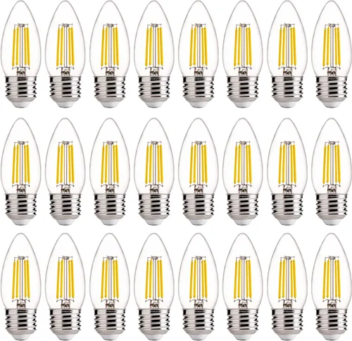 Vista 32 de FLSNT Bombillas LED de Araña Equivalentes a 40W, Bombillas LED Ámbar Regulables B11 E26 Base de Candelabro, 2200K Blanco Cálido, 330LM, Paquete de 6