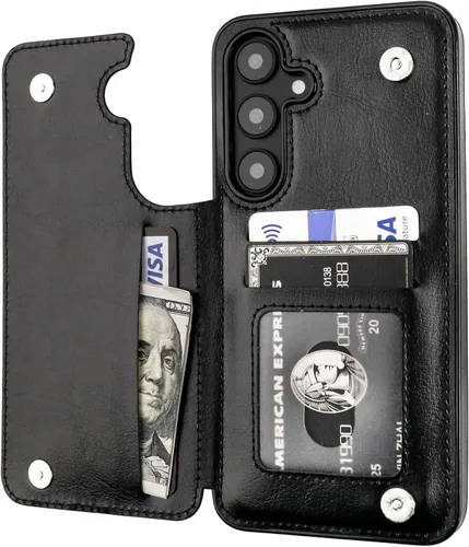 Vista 87 de ONETOP - Funda tipo cartera para Samsung Galaxy S22 con tarjetero, color negro Kickstand,ID/Cash Holder,Case Wallet with Card Slots,Double