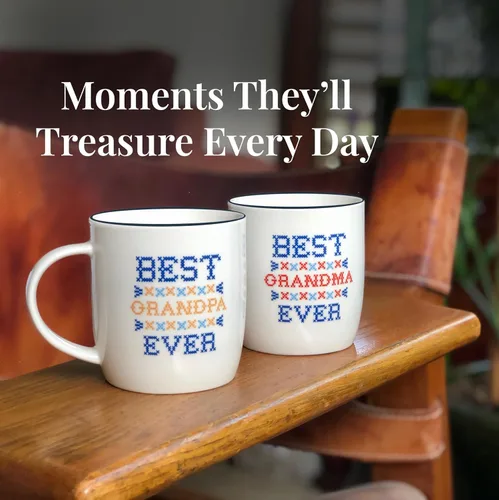 Vista 3 de Triple Gifffted Worlds Best Grandparents - Tazas de café para abuela y abuelo, ideas de regalos de nietos, nietos, nuevo anuncio de abuelos por