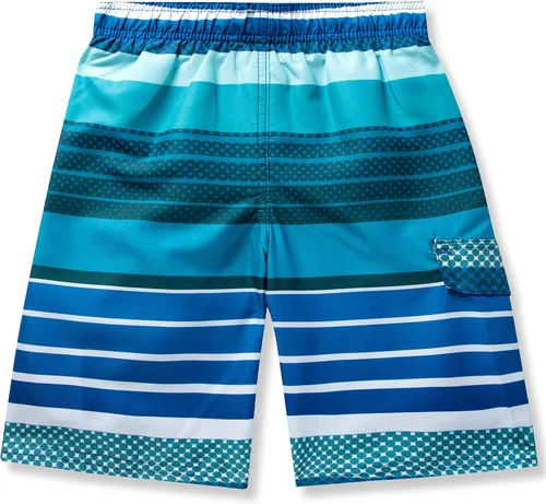 Vista 2 de Sloosh Traje de baño para niños, de secado rápido, con cordón UPF 50+, pantalones cortos de playa para niños, pantalones cortos de playa, pantalones