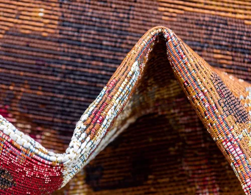Vista 7 de Unique Loom - Alfombra colección de círculos abstractos, de transición para interiores y exteriores, beige, Polipropileno, Multi/oliva
