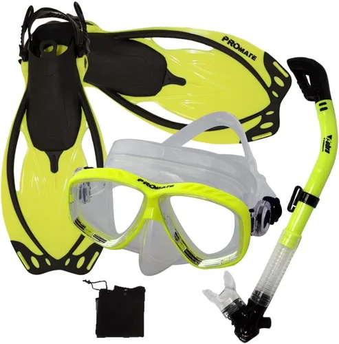 Vista 5 de Promate Juego de esnórquel con máscara de snorkel con aletas Ti/Bk