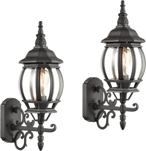 Vista 9 de HOLKIRT Luz de poste al aire libre, lámpara vintage, farol exterior impermeable con base de montaje en muelle para montaje en poste de jardín