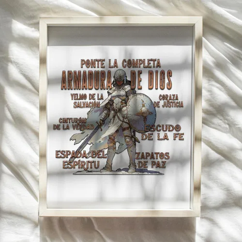Vista 8 de La Armadura De Dios - Arte de pared y decoración - Arte mexicano - Decoración para mujer - Armadura de Dios regalos cristianos para mujeres