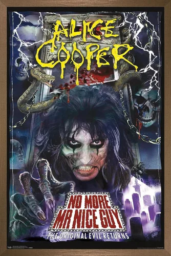 Vista 13 de Trends International Alice Cooper - Póster de pared No More Mr. Nice Guy, 14.725 x 22.375 pulgadas, versión enmarcada de madera de granero Versión