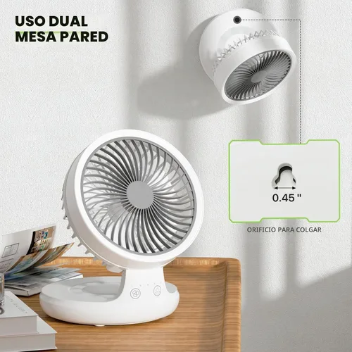 Vista 4 de Magshion Ventilador de escritorio plegable de 7.5 pulgadas con luz nocturna, ventilador pequeño oscilante de 120°, 4 velocidades, alimentado por USB