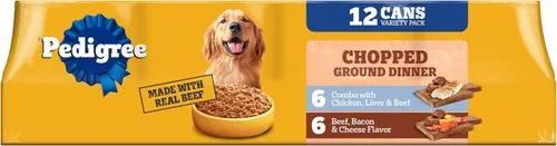 Vista 16 de Pedigree Cena Picada Molida Alimento Húmedo para Perros Variedad de Pollo y Carne de Res, Latas de 13.2 oz. (12 Unidades, Paquete de 1)