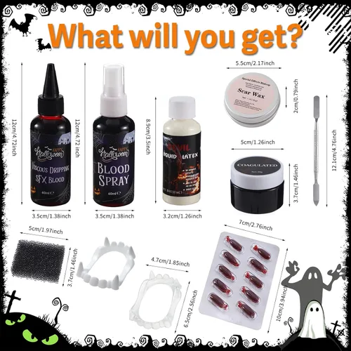 Vista 2 de SFX - Kit de maquillaje de cera de cicatriz de sangre falsa