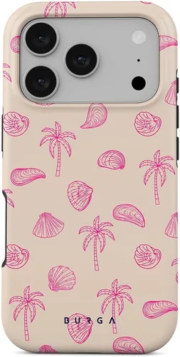 Vista 109 de BURGA - Funda p/teléfono compatible con iPhone 13 Pro, carcasa rígida híbrida de 2 capas + Funda protectora de silicona, almendras latte a lunares