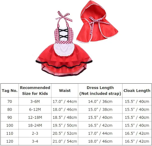 Vista 7 de IBTOM CASTLE Disfraz de Halloween para niñas recién nacidas, con capucha roja, disfraz de cosplay con capa de cuento de hadas