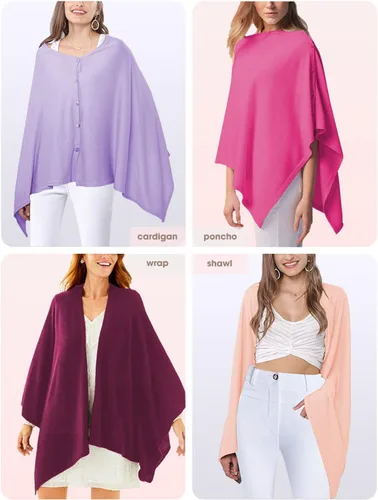 Vista 58 de MissShorthair Versatile Women's Shawl Wrap – Soft Knitted Poncho Cape Scarf for Fall Winter
