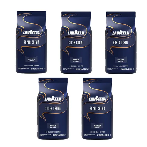 Vista 24 de Lavazza Granos de café tostados, aroma Crema E, 2.20 libras (paquete de 6)