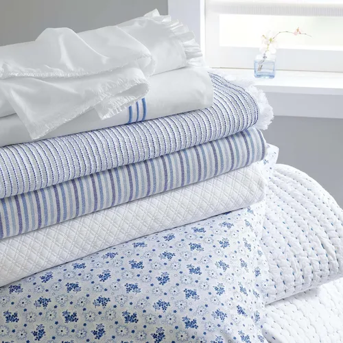 Vista 5 de Fundas de almohada clásicas de algodón sólido blanco con volantes, estándar