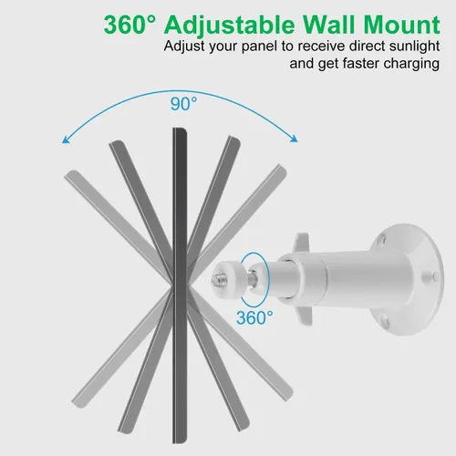 Vista 3 de UYODM Paquete de 3 cargadores de panel solar compatibles con Arlo Essential Spotlight/XL solamente, cable de carga de alimentación de 16.5 pies