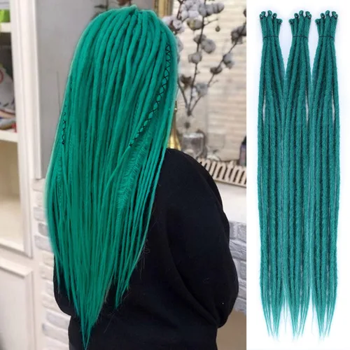 Vista 62 de Extensiones de rastas trenzadas bohemias de 24 pulgadas, 10 hebras de rastas sintéticas rizadas color marrón degradado con trenza de caja, rastas