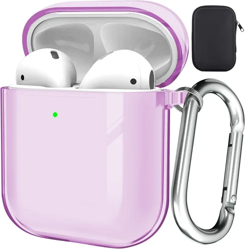 Vista 26 de Valkit - Funda transparente protectora para estuche de AirPods, con llavero, poliuretano termoplástico suave, a prueba de golpes, compatible
