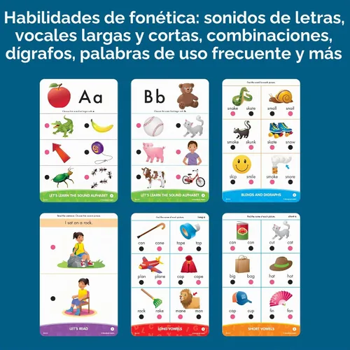 Vista 4 de Educational Insights Hot Dots Phonics Fun - Tarjetas flash para niños
