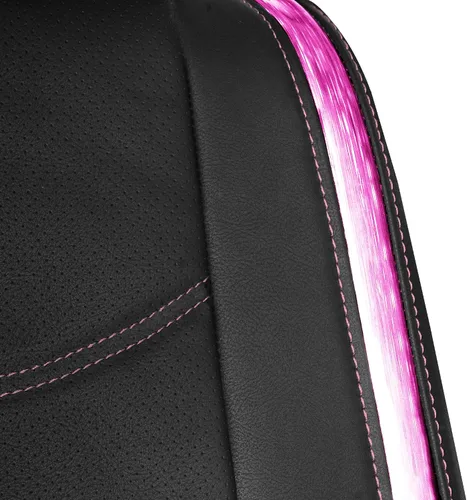 Vista 5 de FH Group - Juego completo de fundas para asientos de auto de cuero sintético, ajuste universal, para asientos frontales con respaldo bajo, Rosa