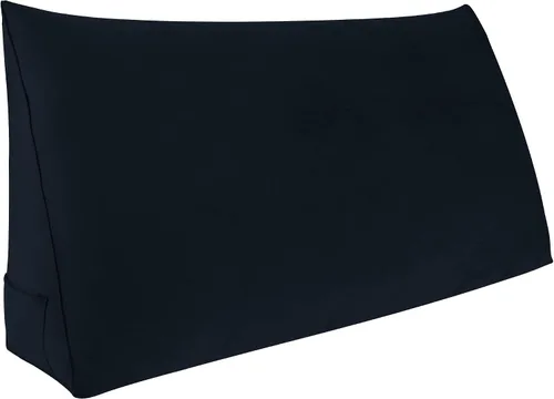 Vista 8 de WOWMAX Almohada de cuña para cabecera de cama de día, con funda extraíble, terciopelo negro, tamaño matrimonial