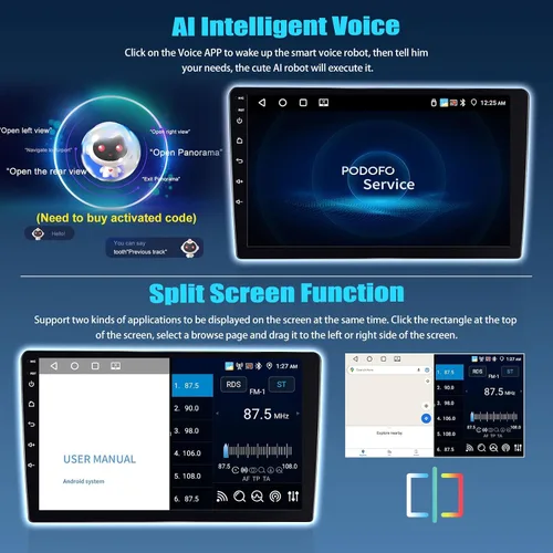 Vista 6 de SIXTOP 4G+64G Android Car Stereo para Hyundai Grand I10 2013-2018 Carplay inalámbrico Android Auto 9 pulgadas pantalla táctil 1280 * 720 Bluetooth