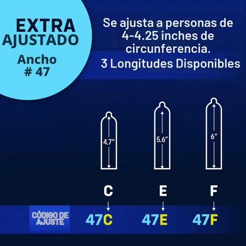 Vista 3 de Condones MyONE de Tamaño Ajustado 47F: Extra Ajustado (47), Longitud 6 pulgadas (F)