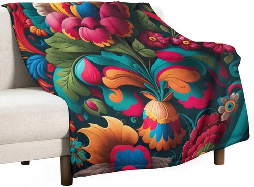 Vista 23 de Manta decorativa de flores beige, blanco crema, blanco, azul, gris, flores anchas, manta suave de 30 x 40 pulgadas, manta de franela para sofá