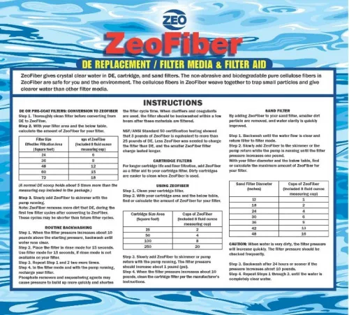 Vista 3 de Zeo Fibra de 6 libras de repuesto de filtro DE Medios de filtración verdes para piscinas Ayuda de filtro de arena/cartucho Alternativa