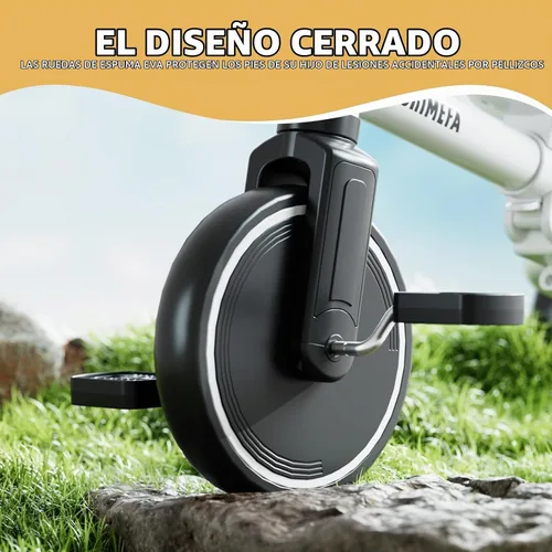 Vista 6 de KORIMEFA Triciclo 5 en 1 para niños pequeños de 1 a 3 años, bicicleta para Blanco