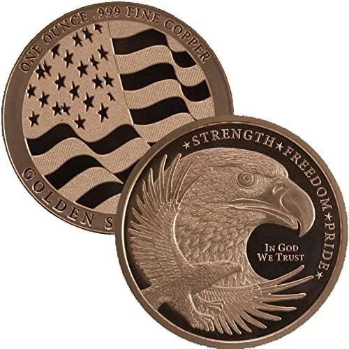 Vista 13 de Moneda redonda de cobre puro .999 de 1 oz (Apolo 11 50 aniversario)