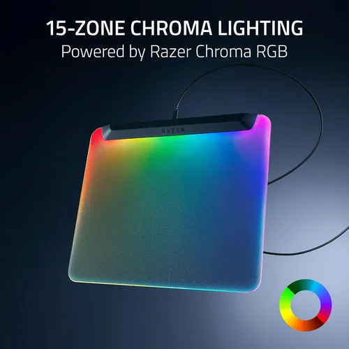 Vista 3 de Razer Firefly V2 Pro Fully Illuminated RGB Gaming Mouse Mat: Backlit Design - 15 Zone Chroma Lighting - USB 2.0 Port - Detachable USB Type C Cable