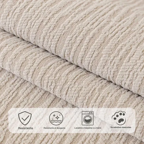 Vista 4 de Funda de Chenilla Suave e Impermeable Lavable, Fundas Antideslizantes para Sofá Seccional de 3 Cojines, Funda para Sofá en Forma de L para Mascotas