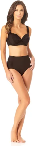 Vista 3 de Anne Cole Parte inferior de control de abdomen de cintura alta con fruncido lateral estándar para mujer