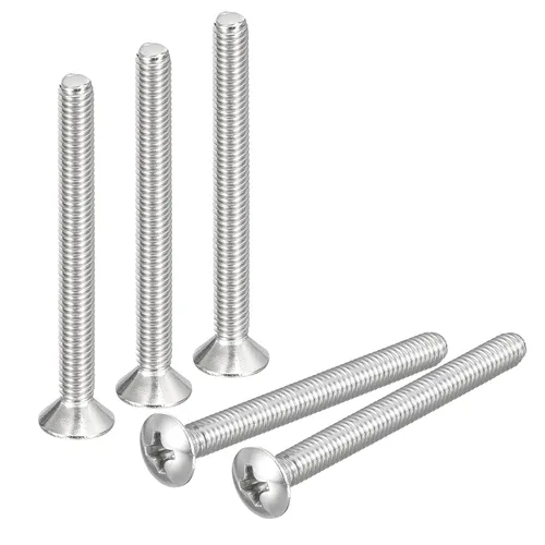 Vista 22 de uxcell Tornillos de máquina Phillips de cabeza ovalada M4x8mm, 50pcs 304 tornillos de cabeza avellanada ligeramente levantados de acero inoxidable
