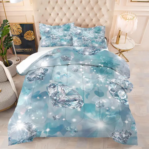 Vista 11 de Blue Wavy Stripes Comforter Set Twin Size 3D Optical Illusion Ocean Wave Bedding Set with 1 Pillowcase & 1 Comforter, Soft Geometric Blue White Bed