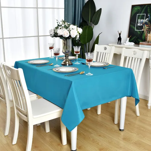 Vista 24 de Mantel Cuadrado Verde Manzana Impermeable Resistente a las Manchas Sin Arrugas Mantel de Mesa de Poliéster 210GSM Limpiable Cubierta de Mesa