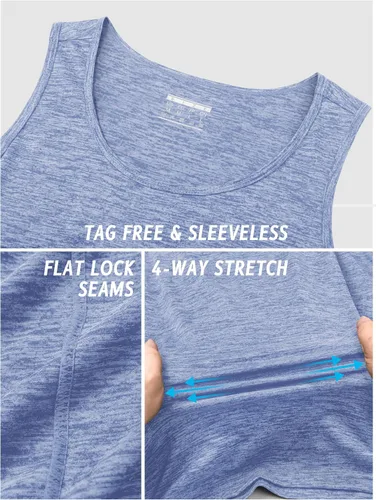 Vista 5 de TACVASEN Camisetas sin mangas para hombre de secado rápido para entrenamiento muscular atlético, gimnasio, culturismo, camiseta de rendimiento