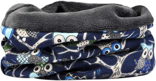 Vista 2 de Kangqifen multifunción Slouchy Beanie Hat Owl Pattern Forro polar Invierno cálido Cap Loop Bufanda para mujer