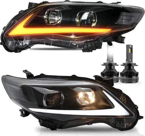 Vista 10 de VLAND Compatible con el conjunto de faros delanteros Toyota Corolla 2011 2012 2013 (no para modelos COROLLA LE)