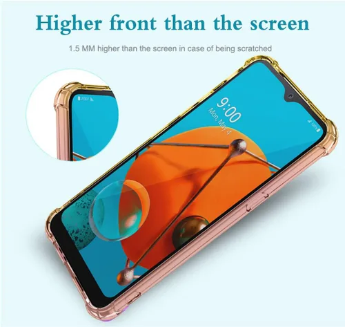 Vista 5 de Funda para LG K51, LG Q51 LM-Q510N LM-K500UM, bonita funda protectora de TPU transparente a prueba de golpes, suave, flexible, TPU para LG K51