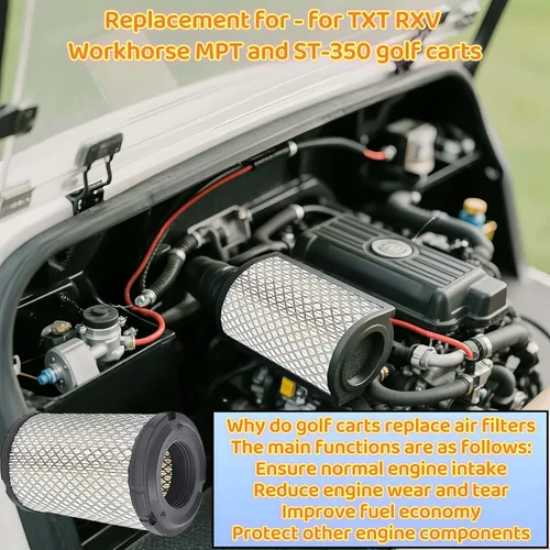 Vista 2 de Filtro de aire de gas precedente para carrito de golf para EZGO Club Car TXT Workhorse RXV 1025582-01,28463G01, 11017, FIL-0020