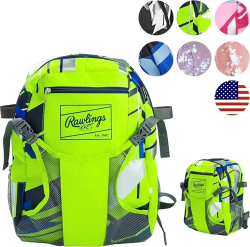 Vista 18 de Rawlings Remix Backpack Equipment Bag T-Ball & Youth Softball Multiple