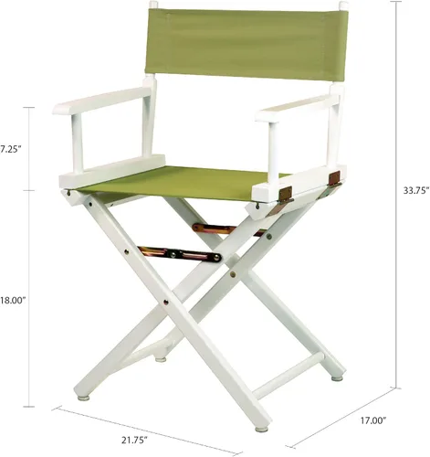 Vista 3 de Casual Home - Silla de director de 18.0 in, marco blanco con lona de verde oliva