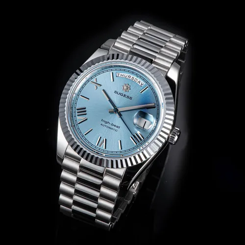 Vista 3 de Sugess S433.01 DD Date & Day Business Seagull Reloj mecánico automático para hombre, plateado, Mecánico